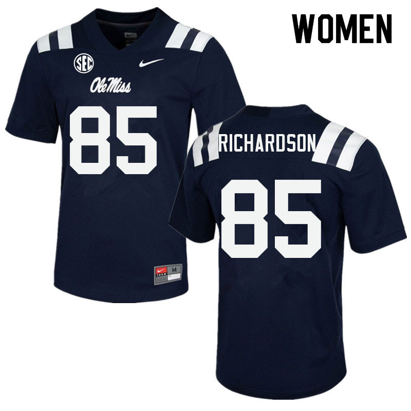 Jamar Richardson Ole Miss Rebels NCAA Women's Navy #85 Stitched Limited College Football Jersey AOD1258ZV